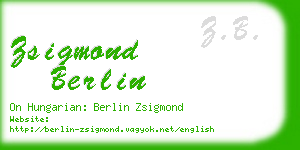 zsigmond berlin business card